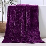 Whale Flotilla Flannel Fleece Throw Blanket for Couch, Soft Fluffy Velvet Sofa Blanket with Decorative Vintage Pattern for All Season, Warm and Lightweight, 50x60 Inch, Purple