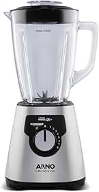 Liquidificador Arno Ultraforce 1400W LN92, Inox, com 6 Lâminas Powelix Pro, Jarra de Vidro de 2.2L, Resistente a Choque Térmico e Tecnologia Limpa Fácil, 110V