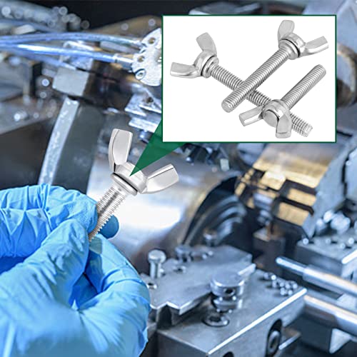 HSEAMALL Set di 62 bulloni ad alette in acciaio