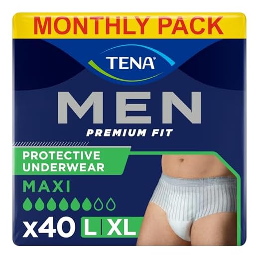 TENA MEN Active fit Pants Plus - 40 Stück im Monatspaket (4 x10) - Einweghosen für Männer - bei mittlerem bis starem Urinverlust - Größe L