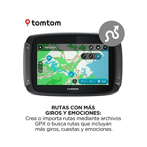 TomTom Rider 500 - GPS para motocicletas, 4.3 pulgadas con carreteras montañosas - Imagen 3