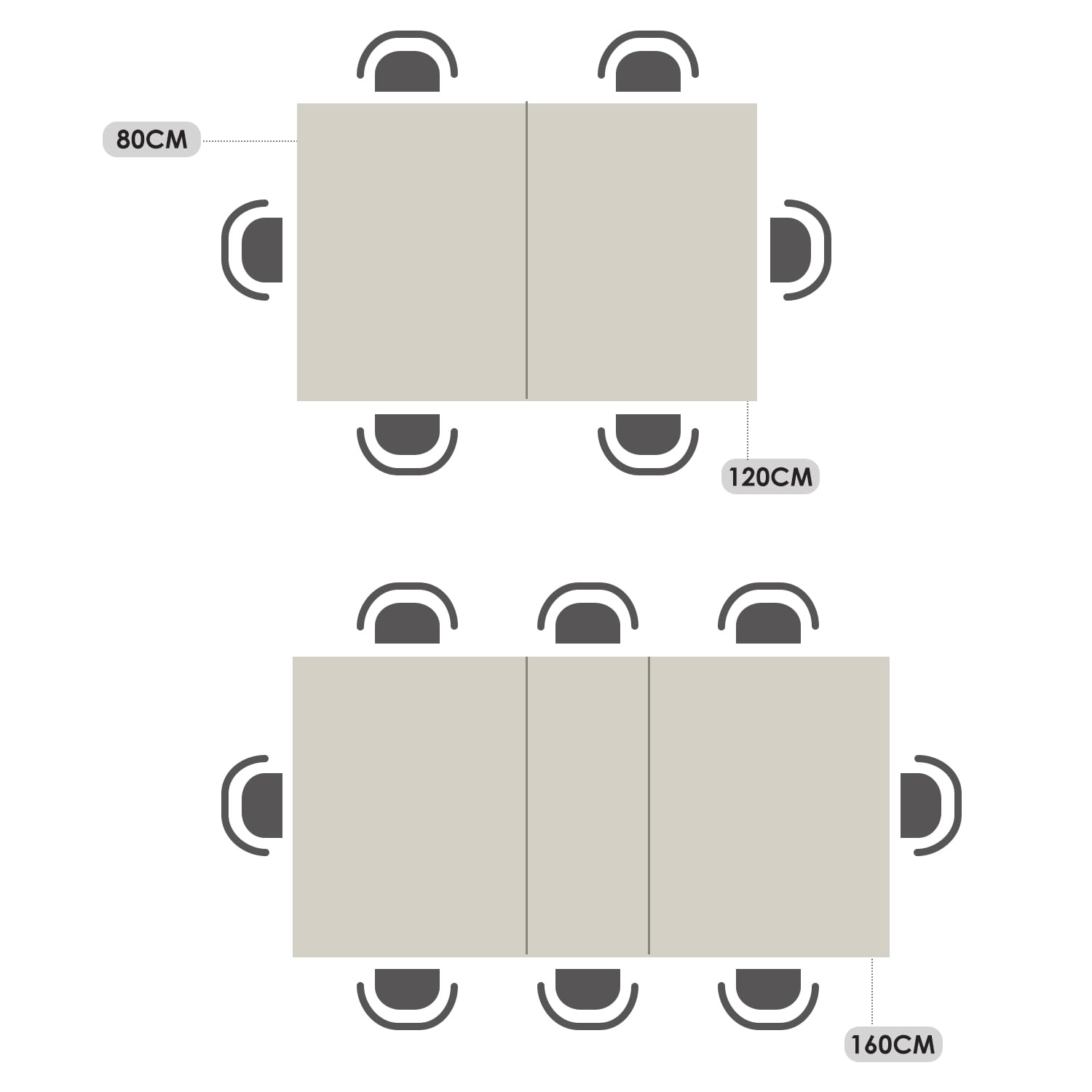 MEUBLE COSY Set Sala da Pranzo da 5 Pezzi con 1 Tavolo Allungabile e 4 Sedie, Struttura in Acciaio per Cucina e Soggiorno
