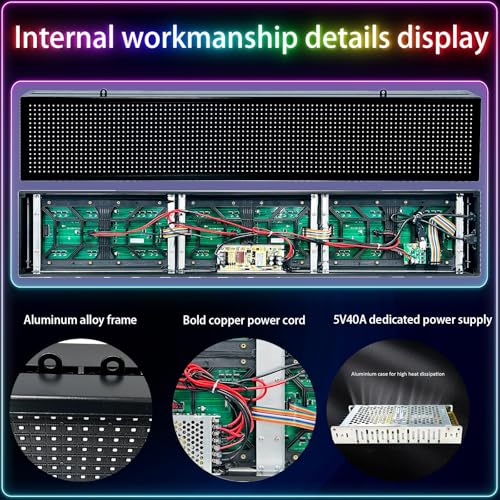 Image of Outdoor Programmable Led Sign Waterproof Scrolling Digital Business Advertising Display Screen Custom Electronic Message Board Brightness App Control(39 inchX8 inch)
