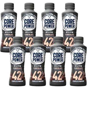 Fairlife Core Power Elite Chocolate (8 Pack) High Protein Milk Shakes 42g - 14 Fl Oz Sports Nutrition with Baxter Expresss packaging