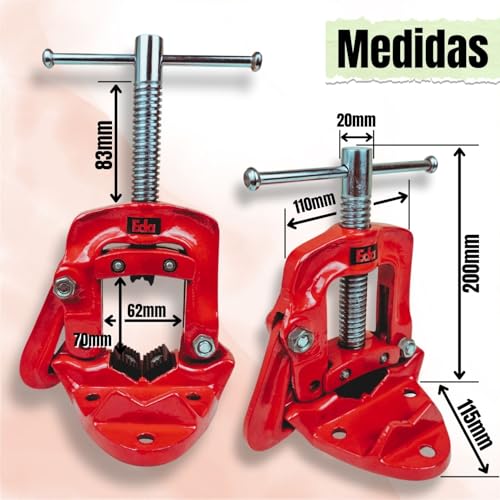 Torno Encanador Morsa Fixa Bancada 2 Pol Tubo Cano N°2 Resistente Corte Rosqueamento Mordaça 55mm Of