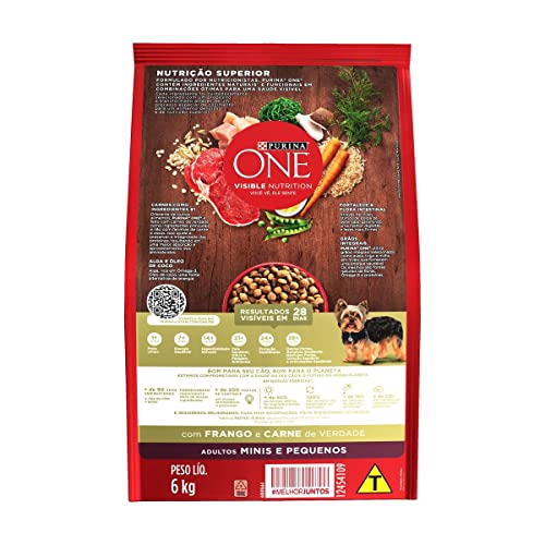 Ração PURINA ONE Cães Adultos Minis e Pequenos Frango e Carne 6kg