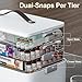 CTIME 4-Tier XL Medicine Organizer with Leather Handle - Portable Pill Case & Empty First Aid Kit for Home, Travel, RV, School, Dorm | Ideal Elderly Gift