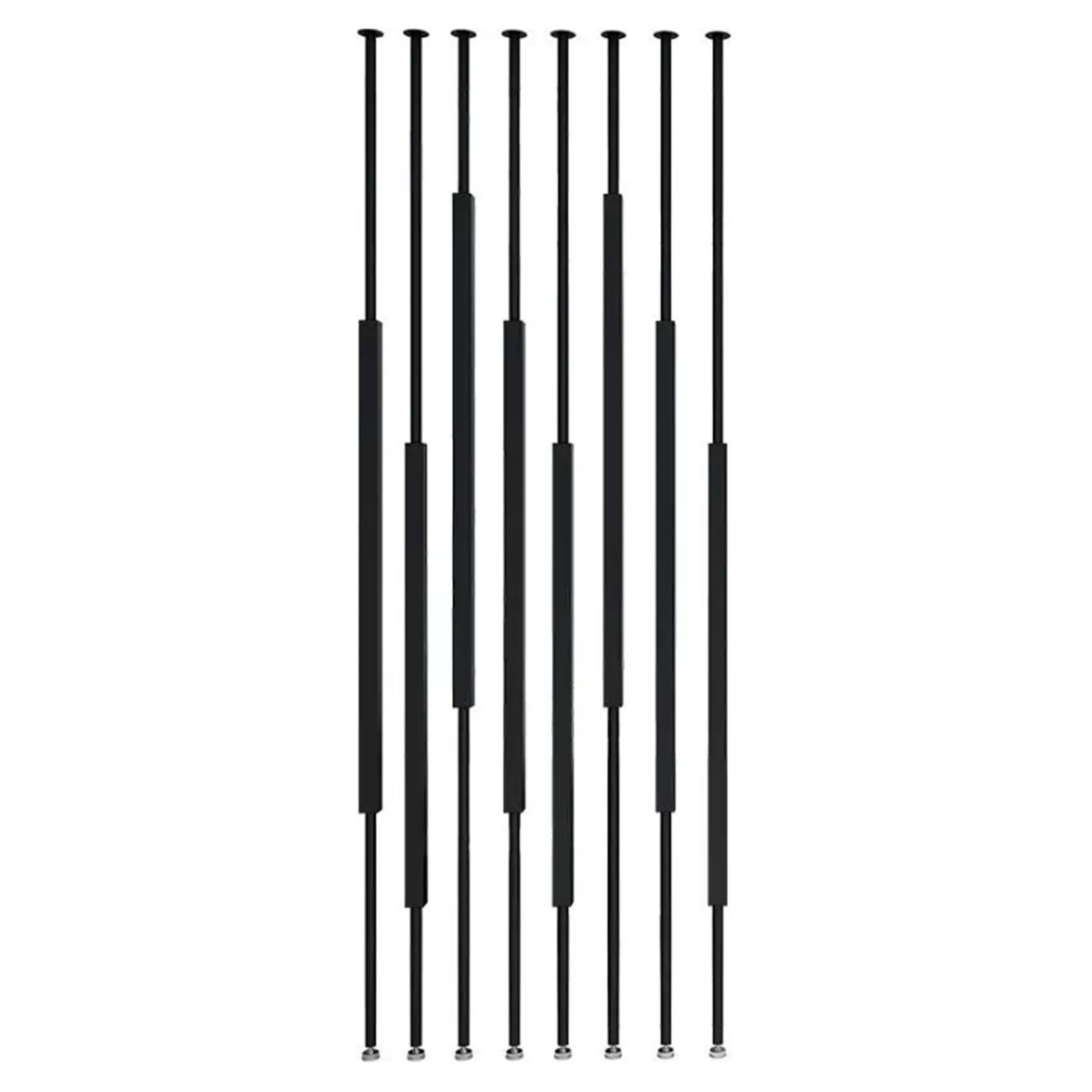 Separador de ambientes de listones de metal, separador de privacidad ajustable para espacios interiores, diseño de poste de hierro negro