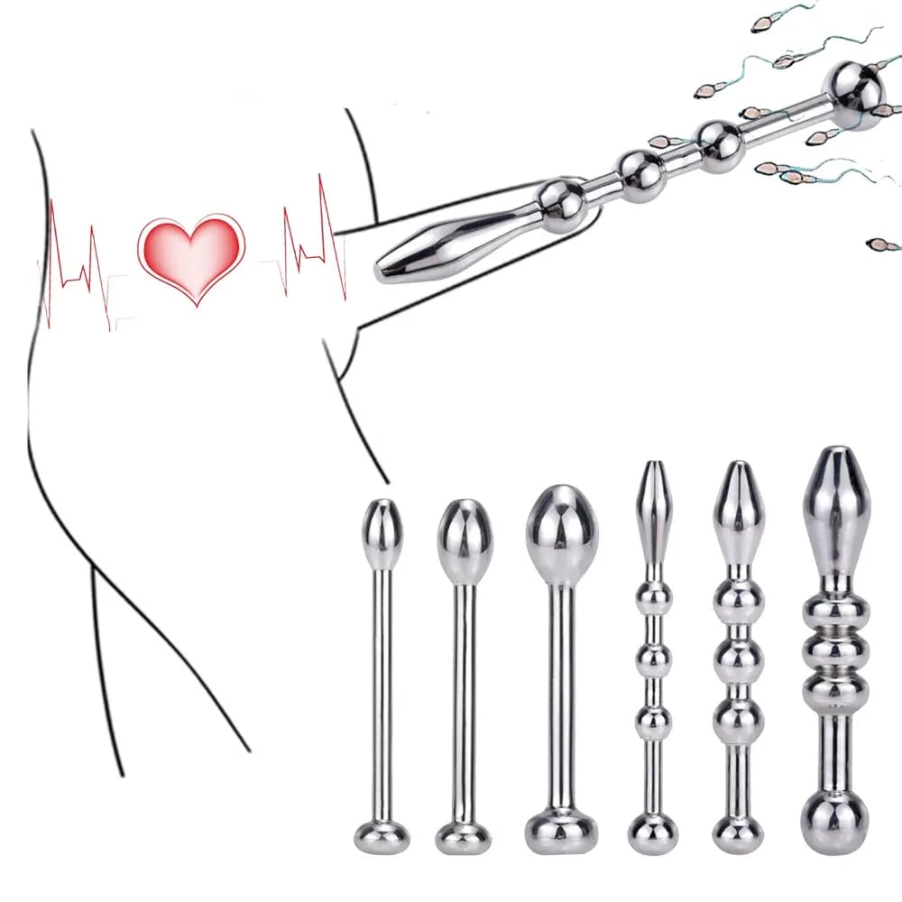 6 tailles différentes de tubes de sonde urétrale pour hommes, version allongée.