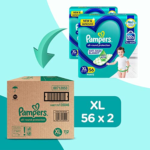Image of Pampers Diaper Pants Monthly Box Packs, X-Large, 112 Count & Pampers Active Baby Diapers, Large, 50 Count
