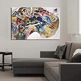 Wassily Kandinsky Peinture Avec Bordure Blanche Toile Peinture Imprimer Salon Décor Moderne Mur Art Peinture À L'huile Affiche 40x55cm Sans Cadre