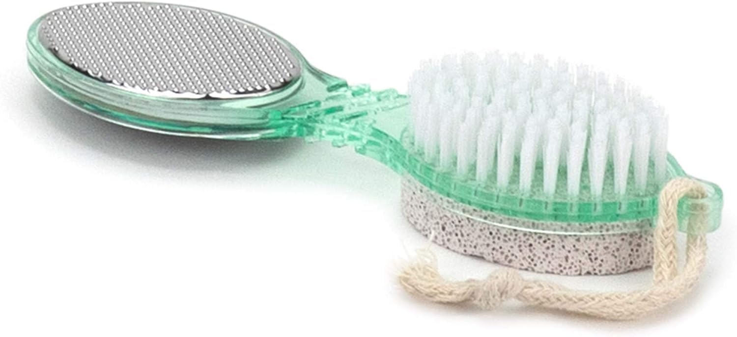 Vitalogy - Foot Pedicure Brush - 4 IN 1 Pumice Stone, Scrubber, Pedicure Foot Cleaner Brush for Feet, Toes, Nails, Cleaning, Bathing, Manicure Paddle Brush & File For Soft Care - Pack of 1 (Green) (B0CWXXT7MZ) Amazon Price History, Amazon Price Tracker