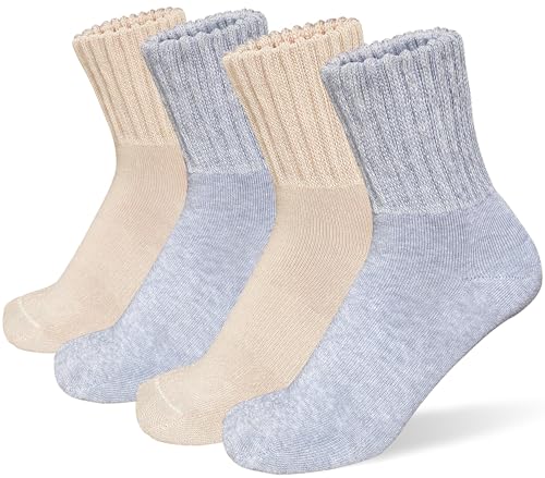 Womens Thick Cushioned Boot Socks Winter Warm Socks Cozy Crew Socks 4 Pairs