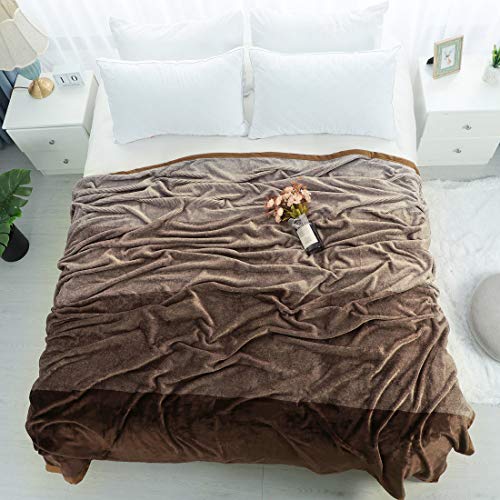 Image of Story@Home Flannel Light Weight Super Soft luxory Throw Blanket for the Bed Cozy Plush Polyster Solid Warm Fleece Couch Gradient Blanket for All Season, 90 inchx78 inch - 1 Pc, Brown