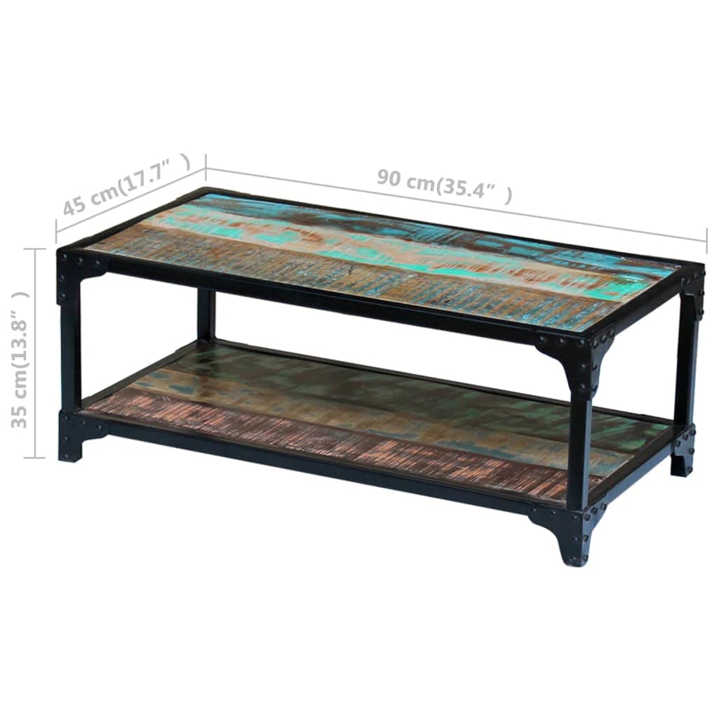 Mesa de café de madera maciza envejecida, mesa de salón, mesas de salón, mesas de café, de salón para un ambiente acogedor