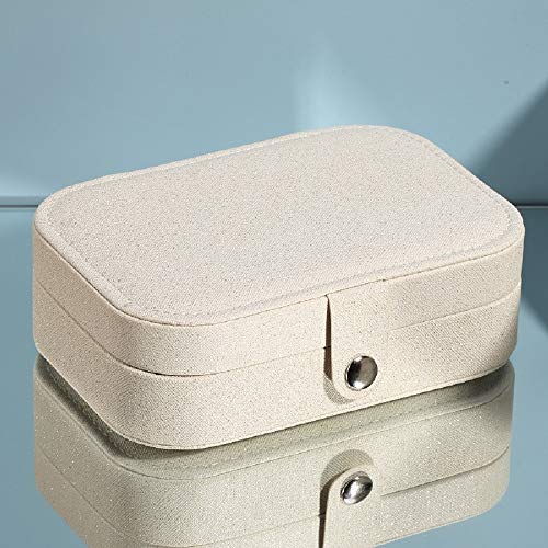 Image of Jewelry Box, Double Layer Travel Jewelry Organizer for Necklace Earring Rings Jewelry Case Holder for Women