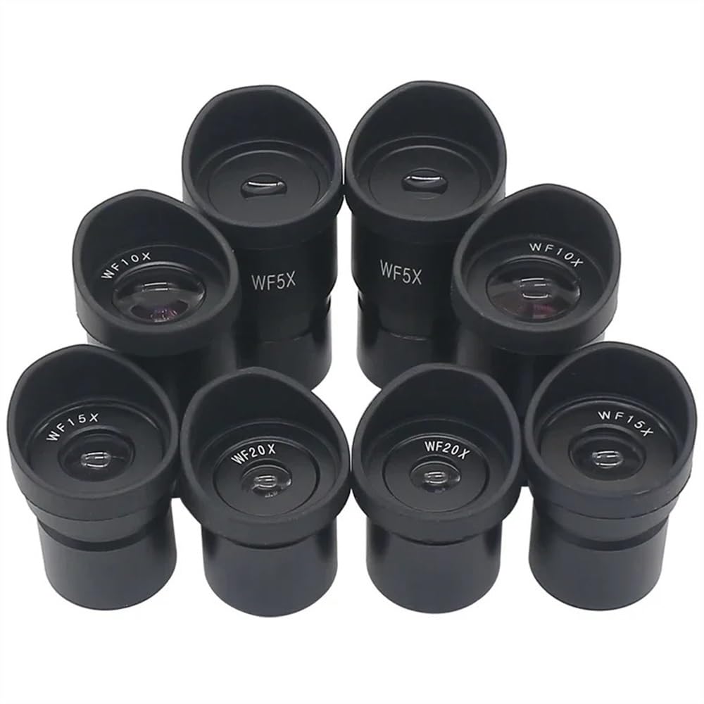 Microscope Lot de 2 oculaires for microscope stéréo WF5X WF10X WF15X WF20X, lentille optique à grand champ, diamètre de montage 30 mm ou 30,5 mm avec œilletons en caoutchouc(WF15X-30.5MM)