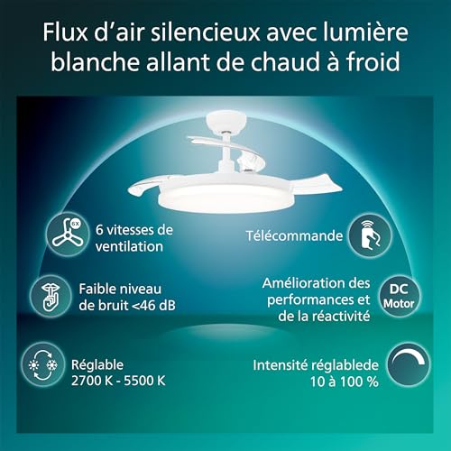 Ventilateur de plafond Philips Solr 106 cm LED 4500 lm réglable - vue 3