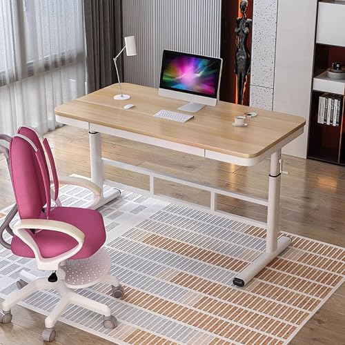 Mesa Escritorio Elevable Escritorio de pie Altura Ajustable Escritorio de Estudio/Escritura/Oficina Estructura metálica Fácil Montaje for Casa, Oficina o Dormitorio(Beige,120x50cm/47x20in)