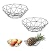 Bless 2 Piezas Frutero de Metal Vintage Geométrico, Frutero de Alambre de...
