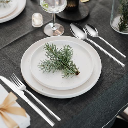 AARAINBOW Tragbar Besteck Set für 1 Person, Edelstahl Reisebesteck mit Etui Messer Gabel Löffel Set. 6 Teilig Cutlery Set for Camping Arbeit, Geschirrspüler Sicher, Silber