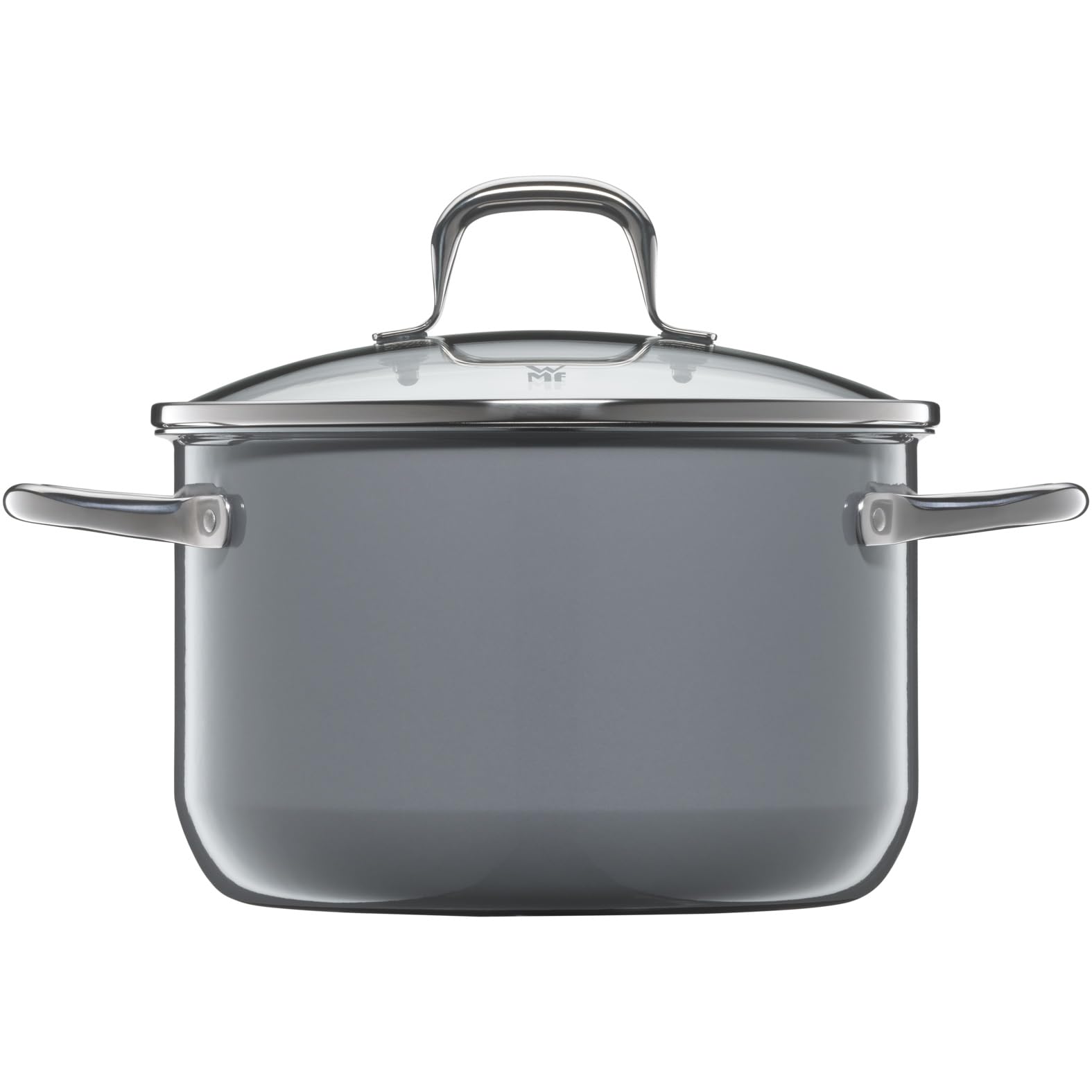 WMF Fusiontec Essential - Pentola grande, 20 cm, coperchio in vetro, per carne a induzione, 3,7 l, in ceramica high-tech, antigraffio, non rivestita, colore: grigio, made in Germany