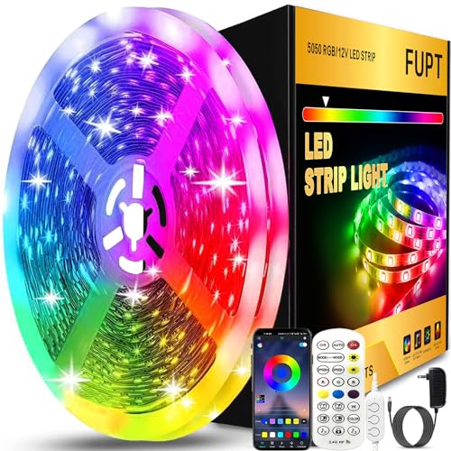 FUPT LED Strip 20M RGB LED Streifen Farbwechsel LED Lichterkette mit Fernbedienung App-steuerung Musikmodus Timer-Einstellung LED Band für Haus Schlafzimmer TV KücheDeko