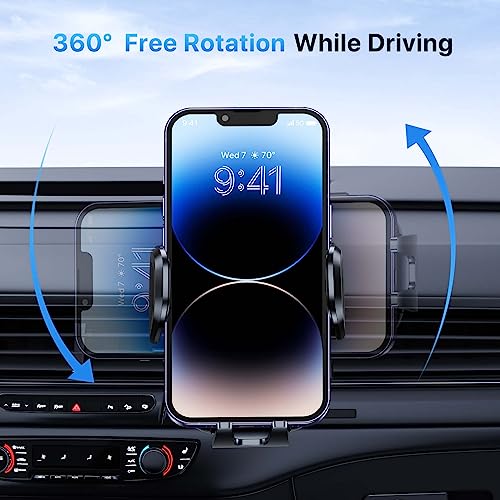Miracase Car Phone Holder, [Upgraded Dual Metal Hook Clip] Universal Mobile Holder for Car, Hands Free Air Vent Phone Holder Car Compatible with iPhone/Samsung/Nokia and All 4.0"-7.0" Smartphones