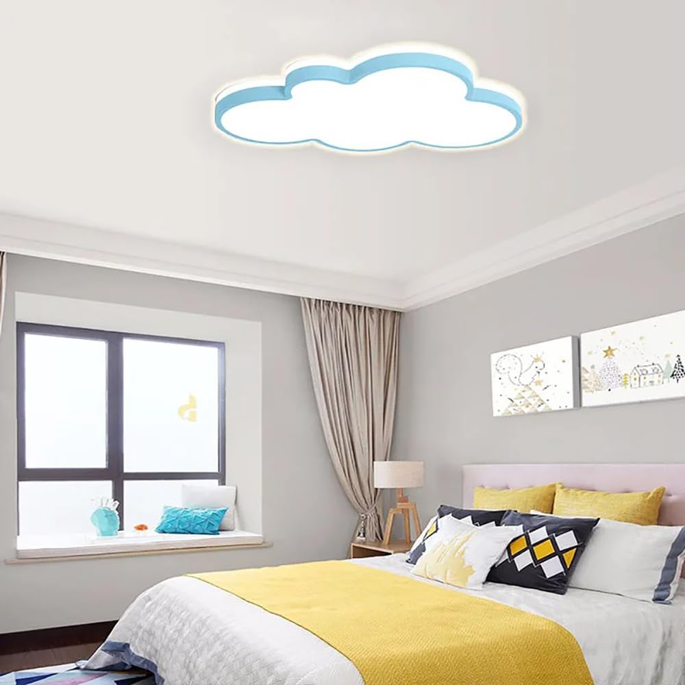 Plafonnier LED nuage bleu évite la lumière agressive grâce au mode dimmable