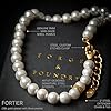 Forge & Foundry Men's 8mm Shell Pearl Necklace with 18k Gold-Plated Stainless Steel Artist-Designed Custom Beads | Refined Hand-Crafted Jewelry, Designed by Jewelers, Forged for Men #4