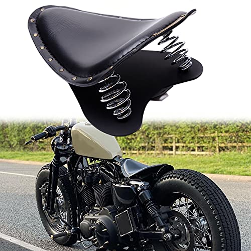 image for Rich Choices Black Motorcycle Rivet Solo Seat Spring Bobber With Base 