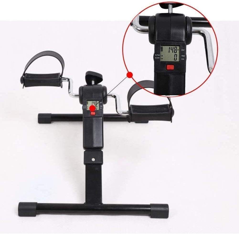 Mini Exercise Bike Foot Pedal Exerciser Foldable with Electronic LCD Display Fit Arm and Leg Body Portable Exercise Indoor Fitness Bicycle