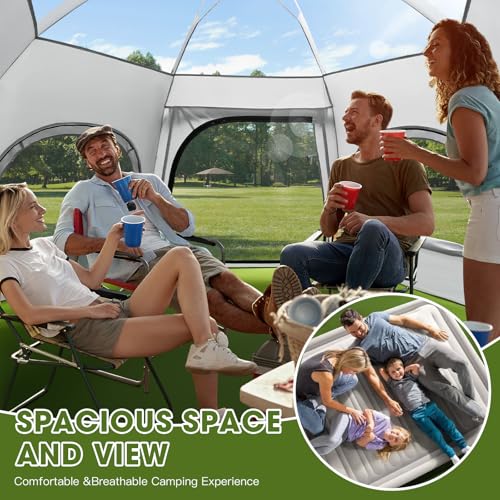 Carpa para camping de 4 personas con toldo impermeable miniatura 6