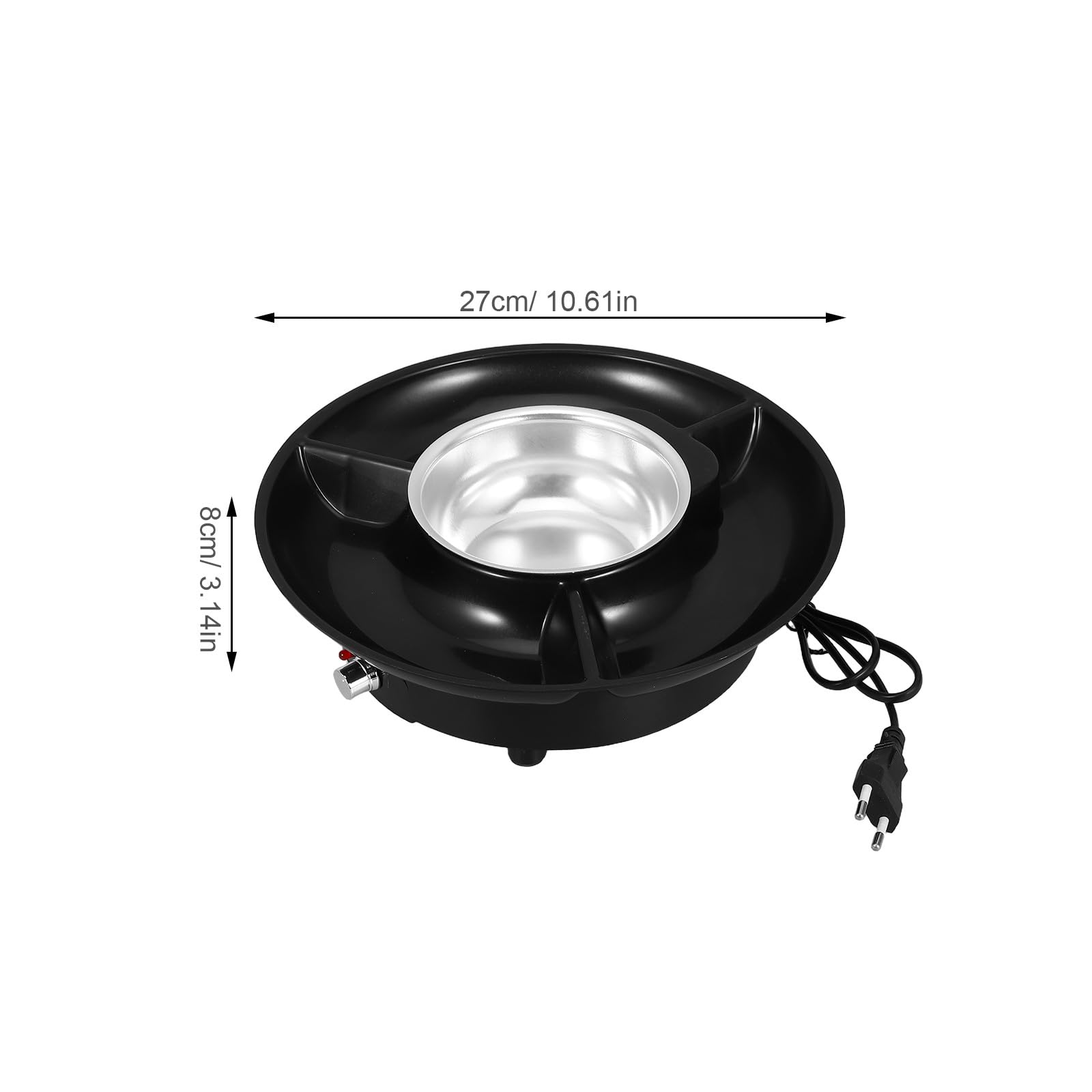 1 Fontaine à fondue chocolat noir : appareil électrique pour faire fondre le chocolat – kit à fondue pour tremper fruits et guimauves – idéal pour recevoir à la maison (prise UE)