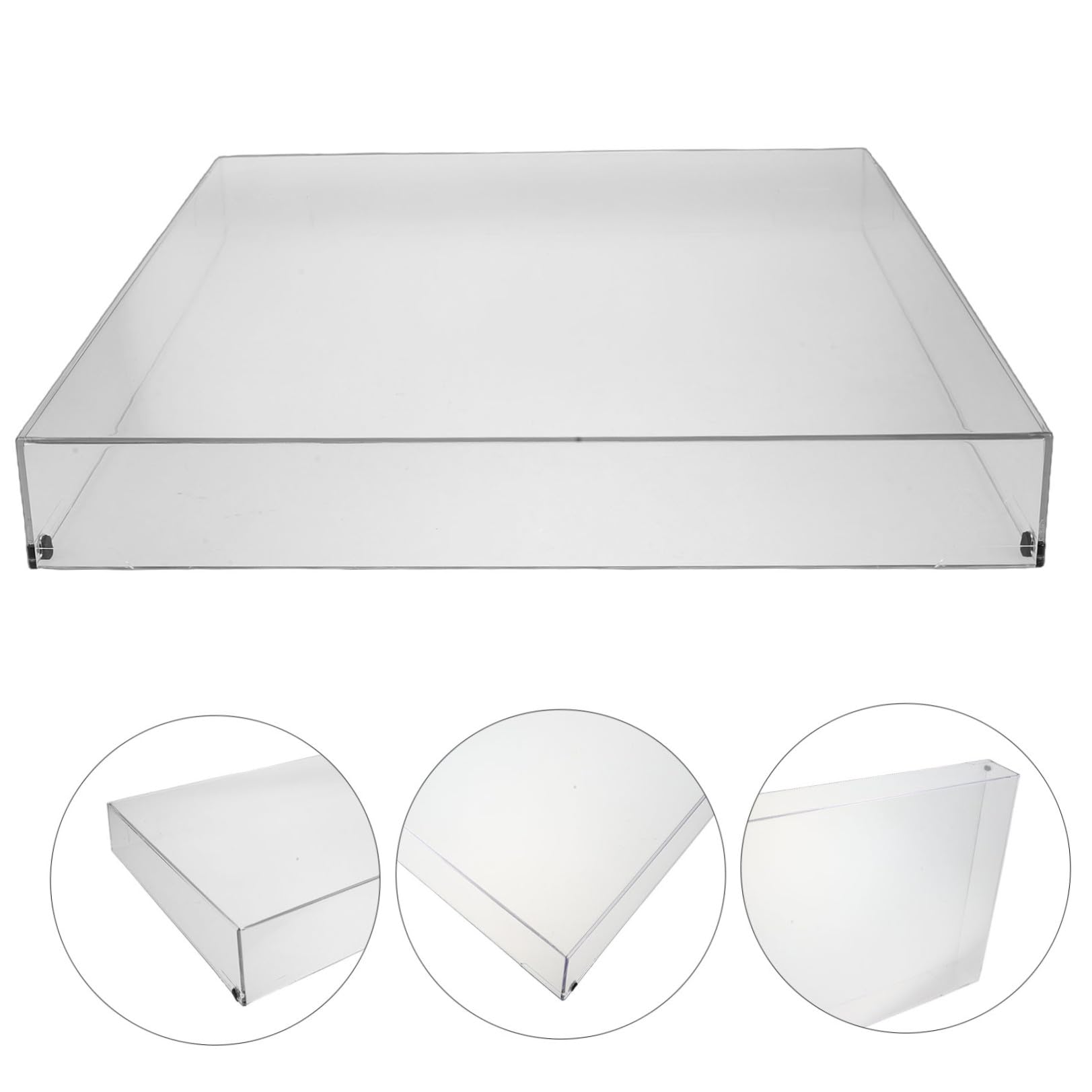 SHERCHPRY Coperchio antipolvere in acrilico per giradischi, coperchio rettangolare trasparente, protezione antipolvere leggera per giradischi e audio equipment per casa 16,2x13,2x2,4