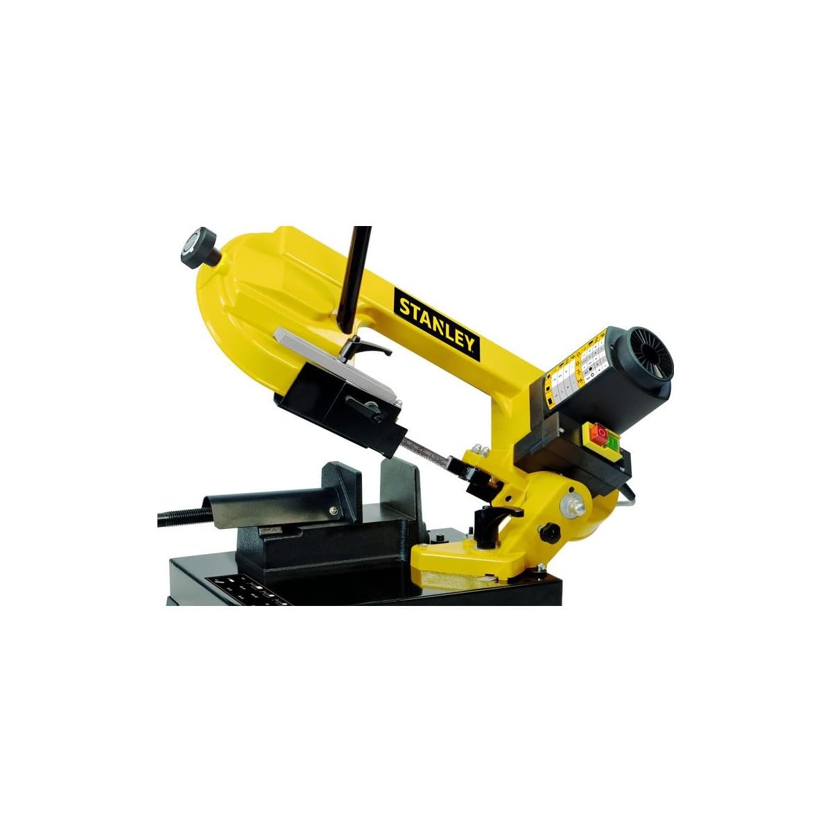 STANLEY - Scie à ruban métal 850W Coupe jusqu'à 120mm Régulateur electronique Lame bimétallique cobalt SXBW120E