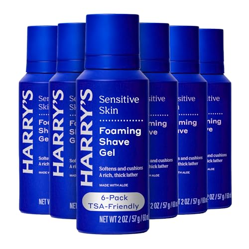 Harry's Foaming Shave Gel for Men with Aloe - 2 oz (6 Pack) | Soothes and Cushions Skin for Shaving - TSA Approved Travel Essentials - Sensitive Skin Safe - image 1