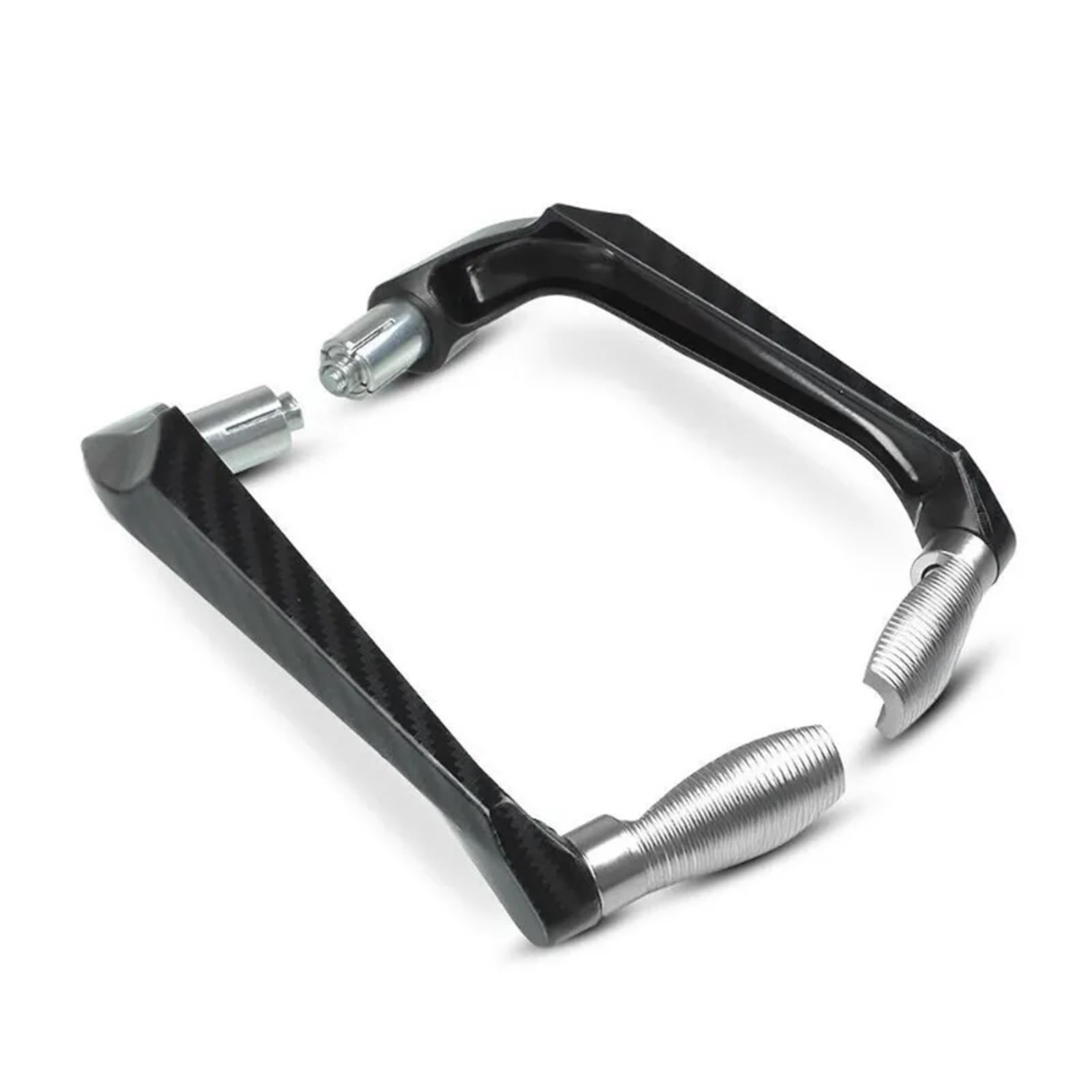 FDYXUMW Motorcycle Handguards Motorcycle CNC Aluminum Alloy Handlebar Brake Clutch Lever Hand Guard Protector Modification Accessories(Silver)