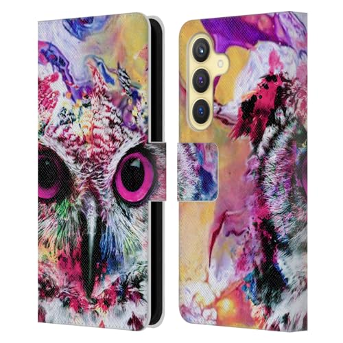 Carcasa Riza Peker Búho de neón para Samsung Galaxy S24 5G de cuero