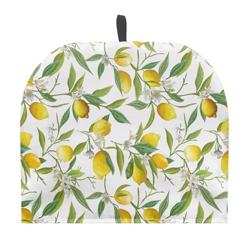 Image of Lemon Leaf Print Kitchen Teapot Cosy Insulating Tea Pot Cozies for Kitchen Accessory Home Table Decorative Breakfast Warmer Pot Cozies