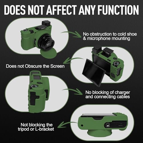 Image of Easy Hood Case for Sony DSC-RX100 IV V VI VII DSLR Camera, Silicone Camera Case Lightweight Soft Carrying Cover with Removable Lens Cover (Green)
