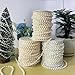 ZPEXRV 82 Feet Crafts Faux Pearl Roll 6mm Pearl Garland for Wedding Centerpiece Backdrop Christmas Tree and Flowers Decoration DIY (Ivory)