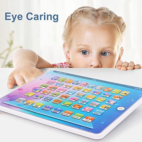 Kids Tablet Boys Learning Pad with LED Teach Alphabet, Math, Early Development Interactive Electronic Toy 7 513tpewC1UL. AC