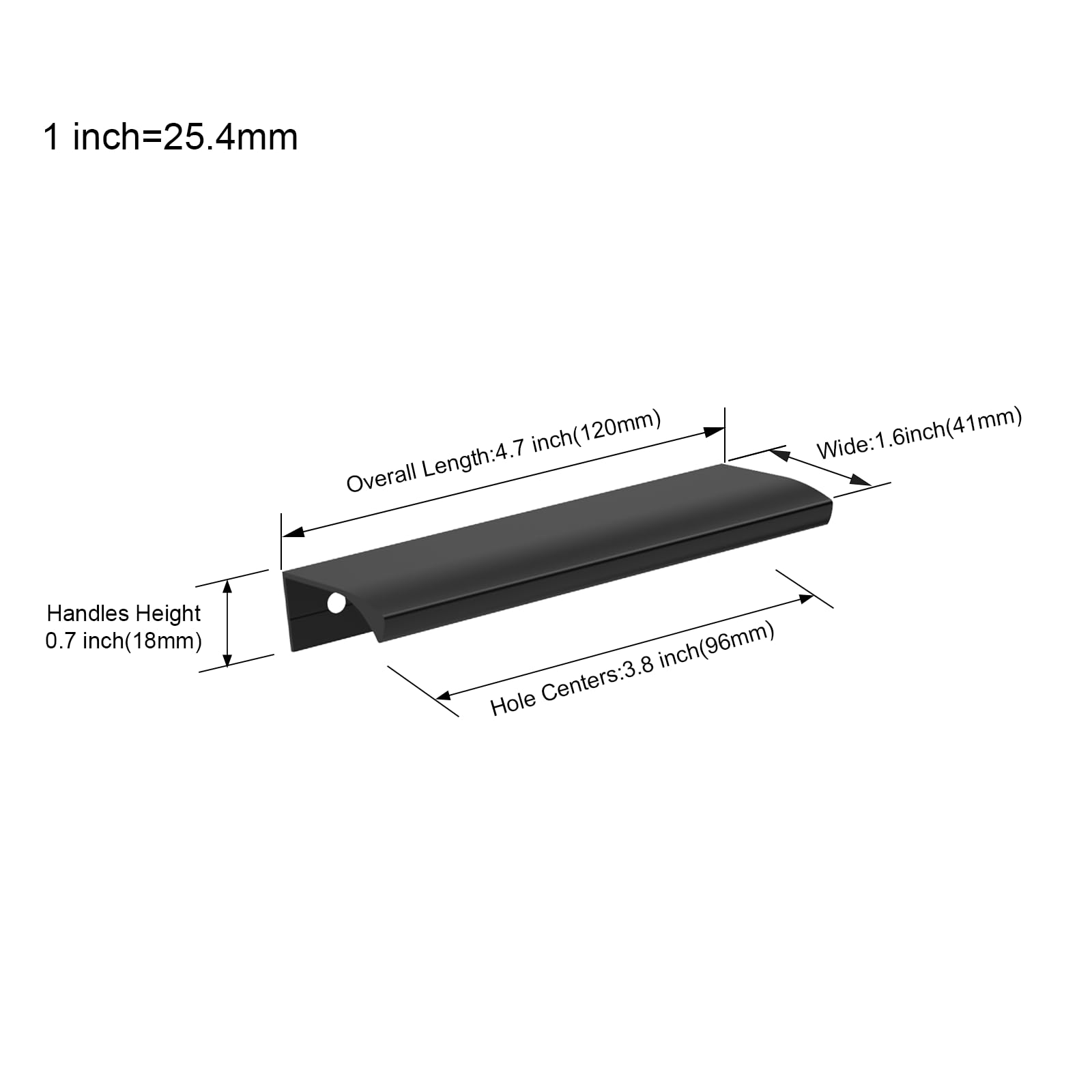 FURNIWARE Pack of 10 Cabinet Handles, Hidden Modern Furniture Handles, Hole Spacing 96 mm, Aluminium Furniture Handles - Image 4