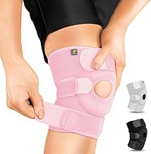 Bracoo Kniebandage Männer Damen, Bandage Knie, Sport Kniestütze mit Ringförmige Patella-Stütze, Knie Schmerzen Bandage für Training, Laufen, Arthritis, Gelenkentzündung, KS10, Rosa