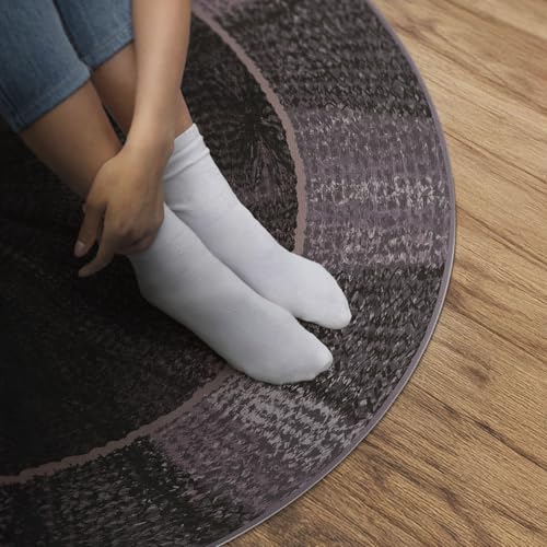 Tapis de sol rond PVC ø80 cm durable et élégant maison deco - 5