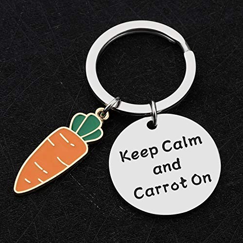 CENWA Carrot Pendant Jewelry Keep Calm and Carrot On Keychain Vegan Jewelry Vegetarian Gift Carrot Lover Gift4