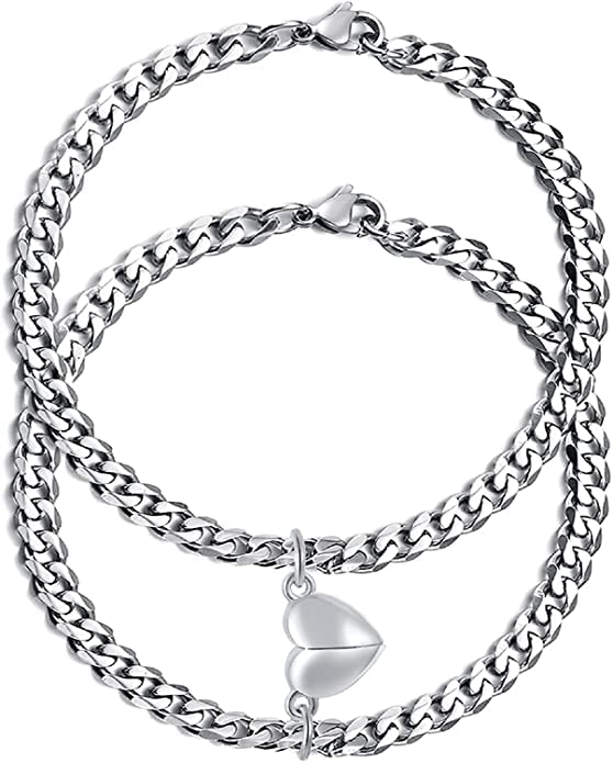 See full amazon price history chart for VIEN Couples Magnet Bracelet Stainless Steel Heart shaped Attractive Wristband for Men and Women(SILVER) VIEN Couples Magnet Bracelet Stainless Steel Heart shaped Attractive Wristband for Men and Women(SILVER) (B0B529N1KW) Amazon Price History, Amazon Price Tracker