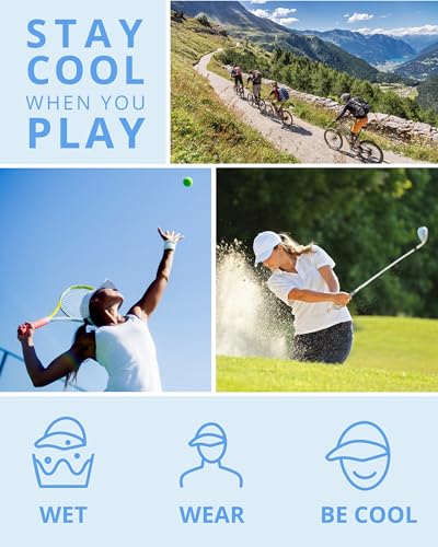 FROGG TOGGS Women's Chilly Pro Performance Cooling Ponytail Cap, Instant Cooling and Sun Protection, Pool Blue