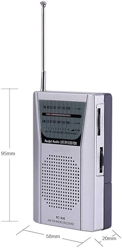 Miniatura 6 de Mini radio, receptor portátil FMAM World Radio, radio con altavoz integrado, radio estéreo de tamaño ligero y portátil, mini radio universal